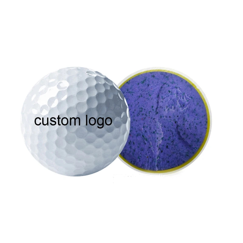 Custom logo golf ball and cutaway example for private label planning